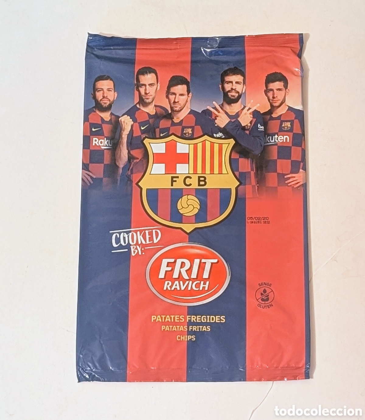 Collectionnisme sportif: Envoltorio Bolsa Patatas . Futbol Club Barcelona. Messi, Pike, Sergio Roberto, Busquets, Pedri.