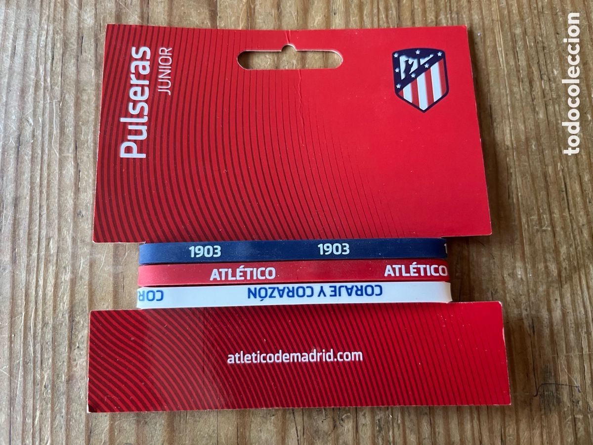 Colecionismo desportivo: R31844 LOTE 3 PULSERAS JUNIOR DE SILICONA OFICIALES ATLETICO MADRID 1903 CORAJE Y CORAZON