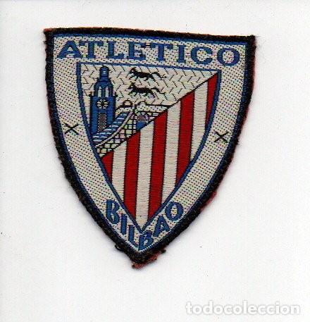 Sammelleidenschaft Sport: ANTIGUO PARCHE DE SEDA Y FIELTRO, ESCUDO DEL ATHLETIC BILBAO. 5,6 X 5 CM