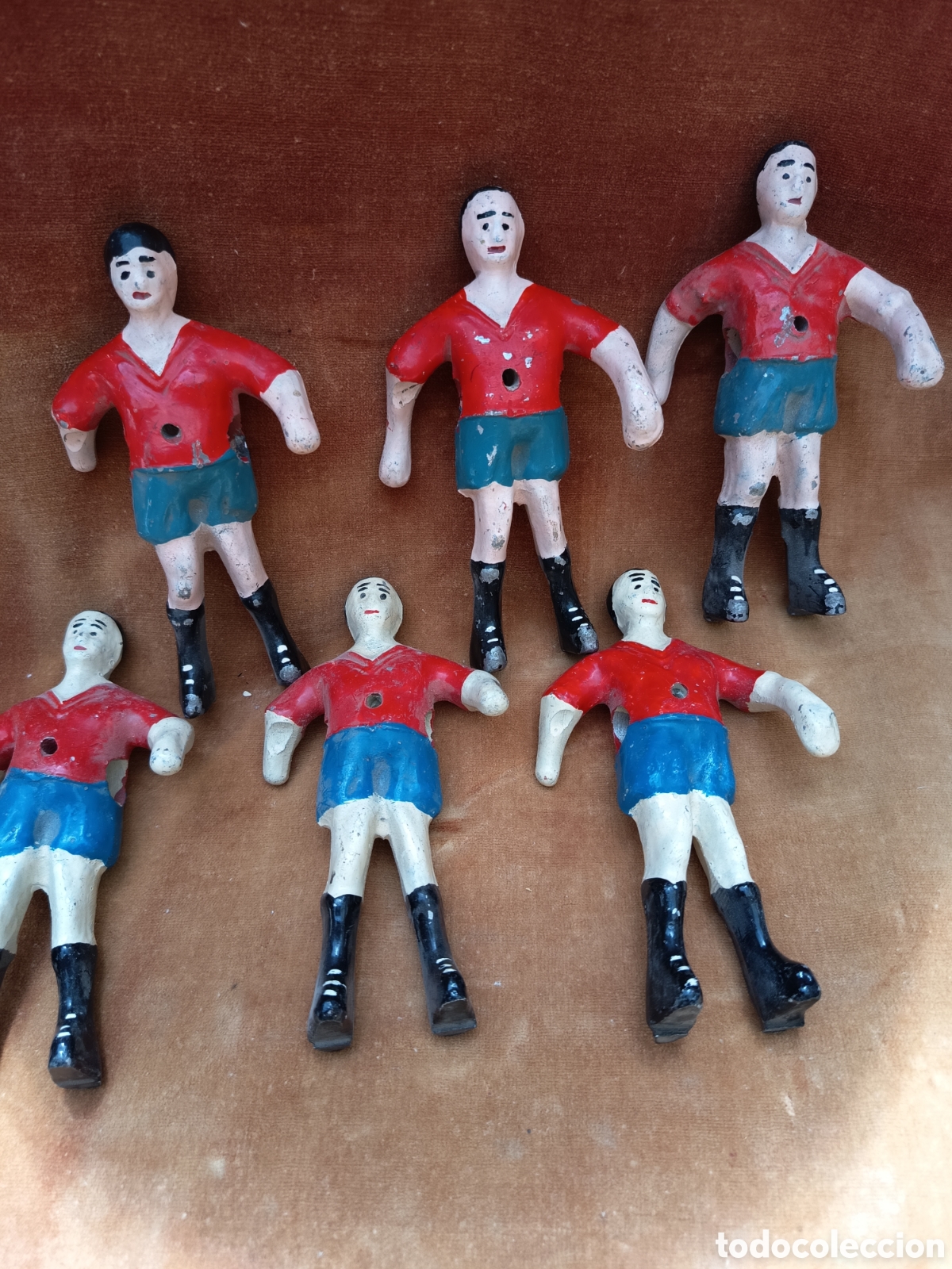 Collectionnisme sportif: Lote 6 mu&ntilde;ecos futbol&iacute;n pintados