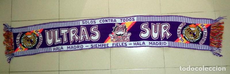 Sammelleidenschaft Sport: BUFANDA SCARF F&Uacute;TBOL ANTIGUA REAL MADRID ULTRAS SUR SUPPORTERS. HALA MADRID SIEMPRE FIELES