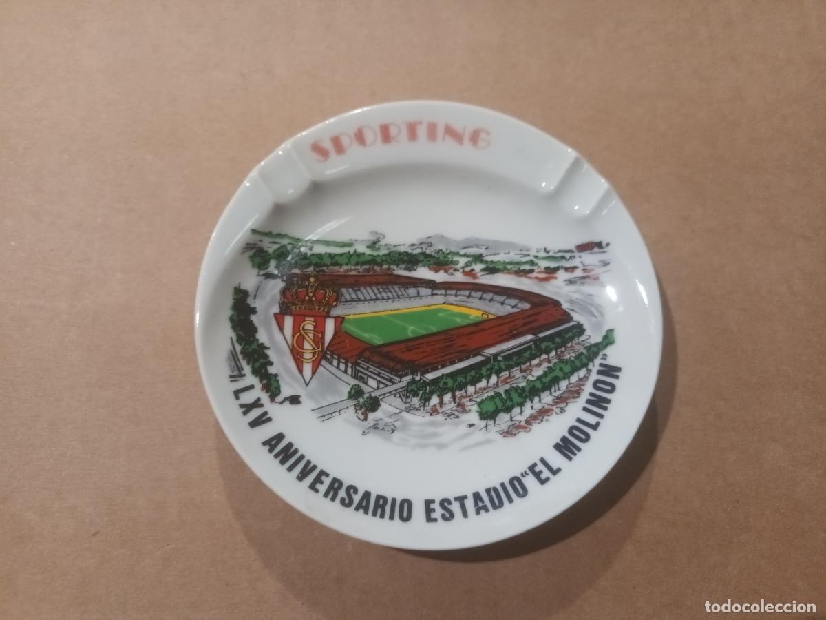 Coleccionismo deportivo: CENICERO SPORTING DE GIJ&Oacute;N. LXV ANIVERSARIO ESTADIO EL MOLINON. FUTBOL CLUB