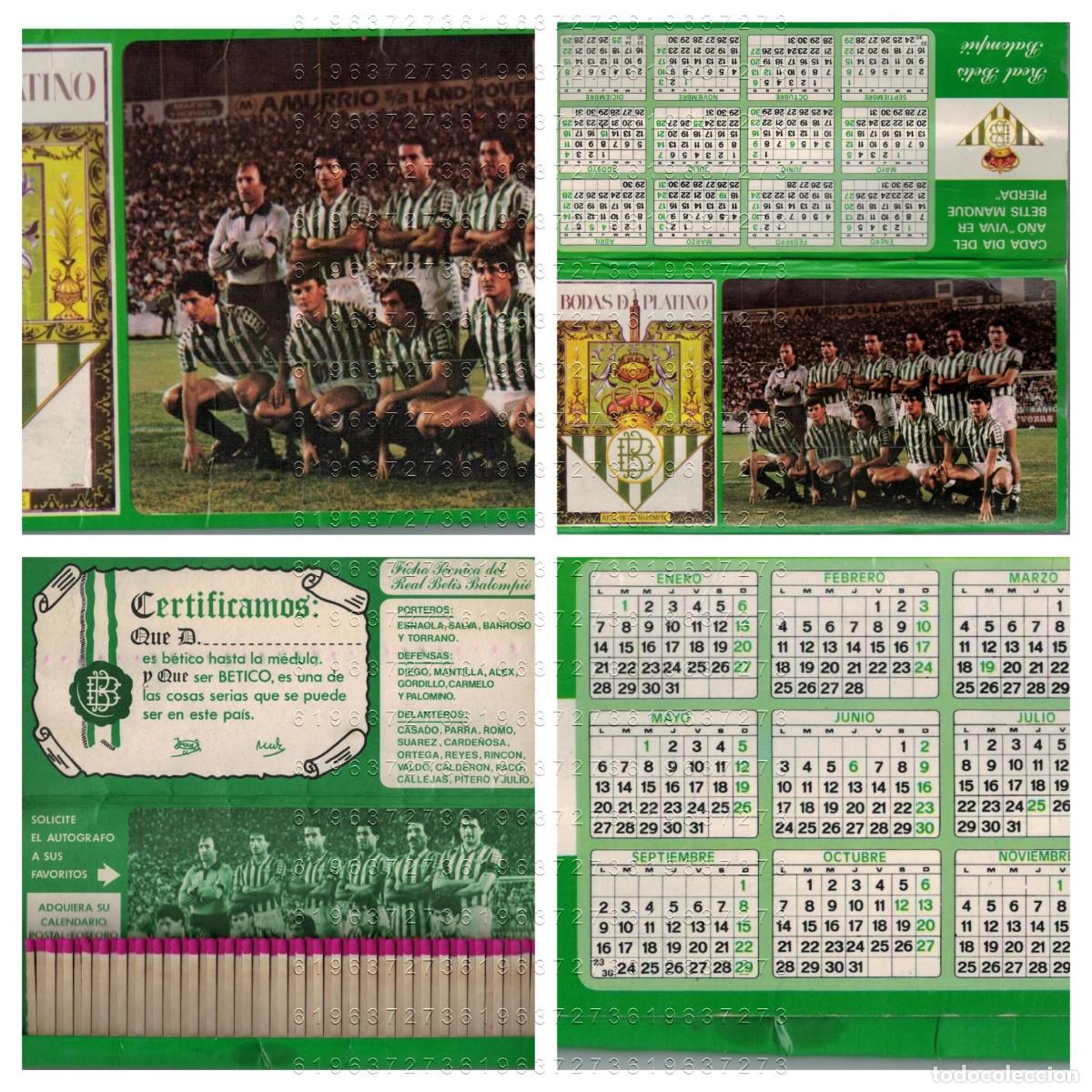 Sammelleidenschaft Sport: REAL BETIS BALOMPIE 1982 19X10 CERILLAS CALENDARIO BODAS DE PLATINO U78