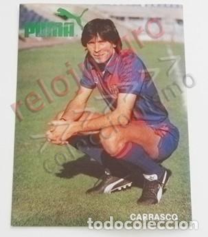 Coleccionismo deportivo: PEGATINA LOBO CARRASCO PUBLICIDAD DE PUMA FUTBOLISTA DEL FC BARCELONA F&Uacute;TBOL CLUB BAR&Ccedil;A &Iacute;DOLO A&Ntilde;S 80