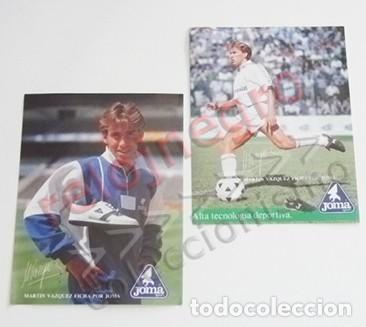 Coleccionismo deportivo: LOTE DE PEGATINAS MART&Iacute;N V&Aacute;ZQUEZ DEL REAL MADRID - PUBLICIDAD DE ROPA JOMA - F&Uacute;TBOL DEPORTE