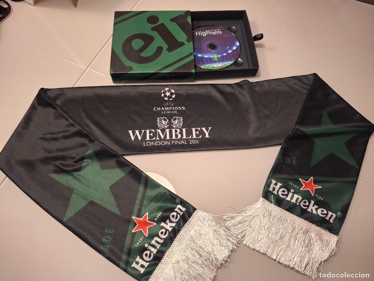 Coleccionismo deportivo: Bufanda final champions 2011 wembley fc barcelona messi heineken