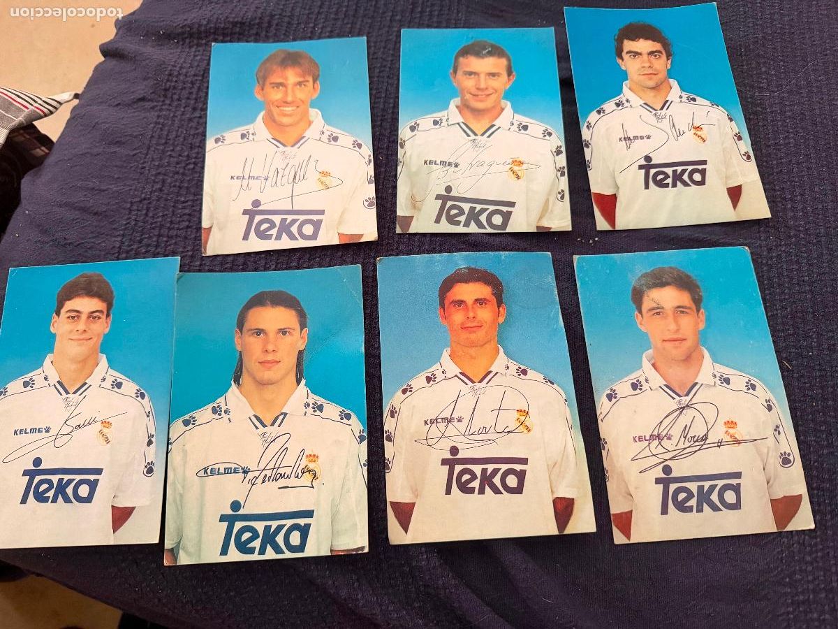 Coleccionismo deportivo: Postales jugadores Real Madrid a&ntilde;o 95