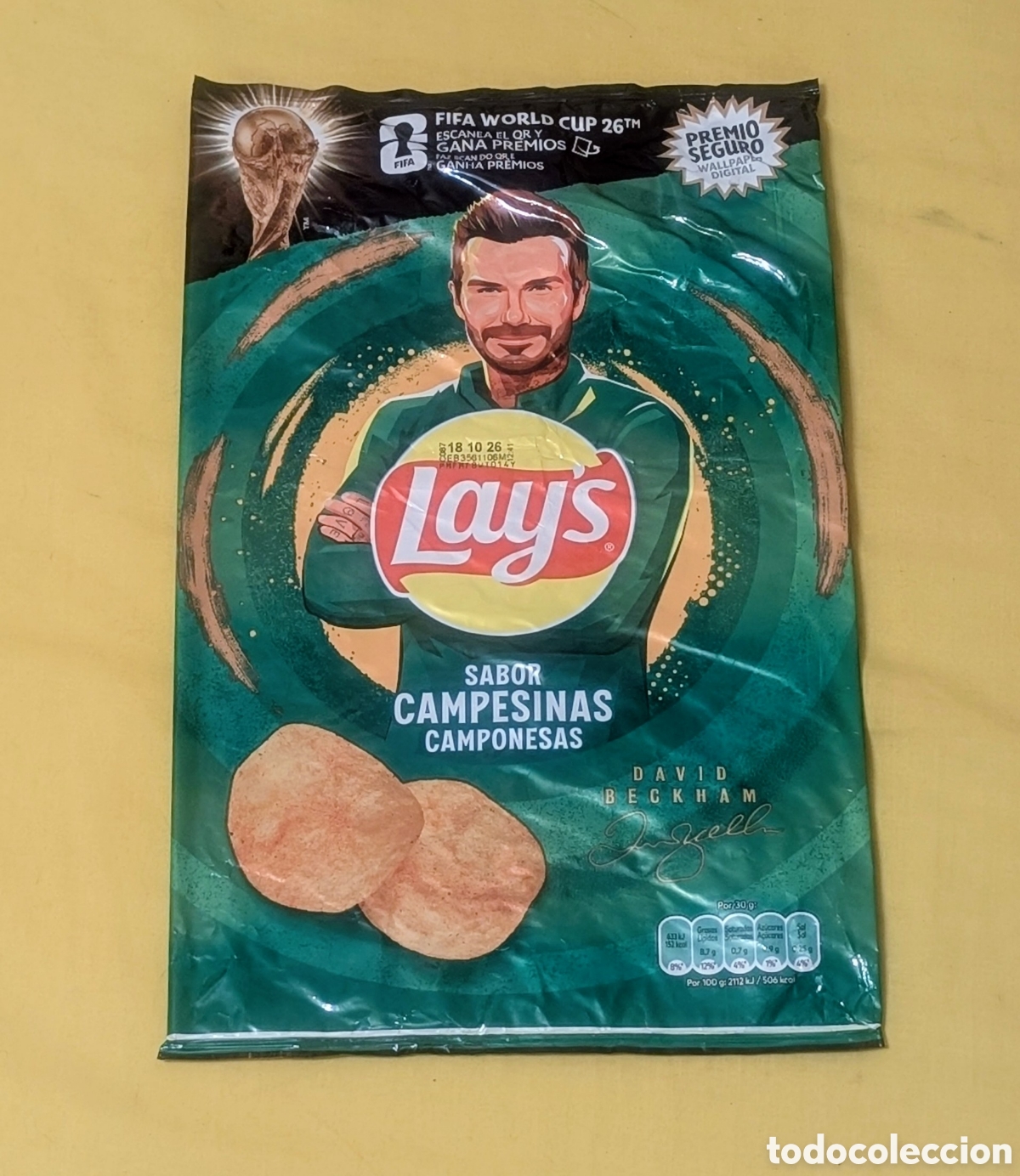 Coleccionismo deportivo: Bolsa patatas Lays. FIFA WORLD CUP 2026. Mundial de futbol. Estados Unidos. David Beckham