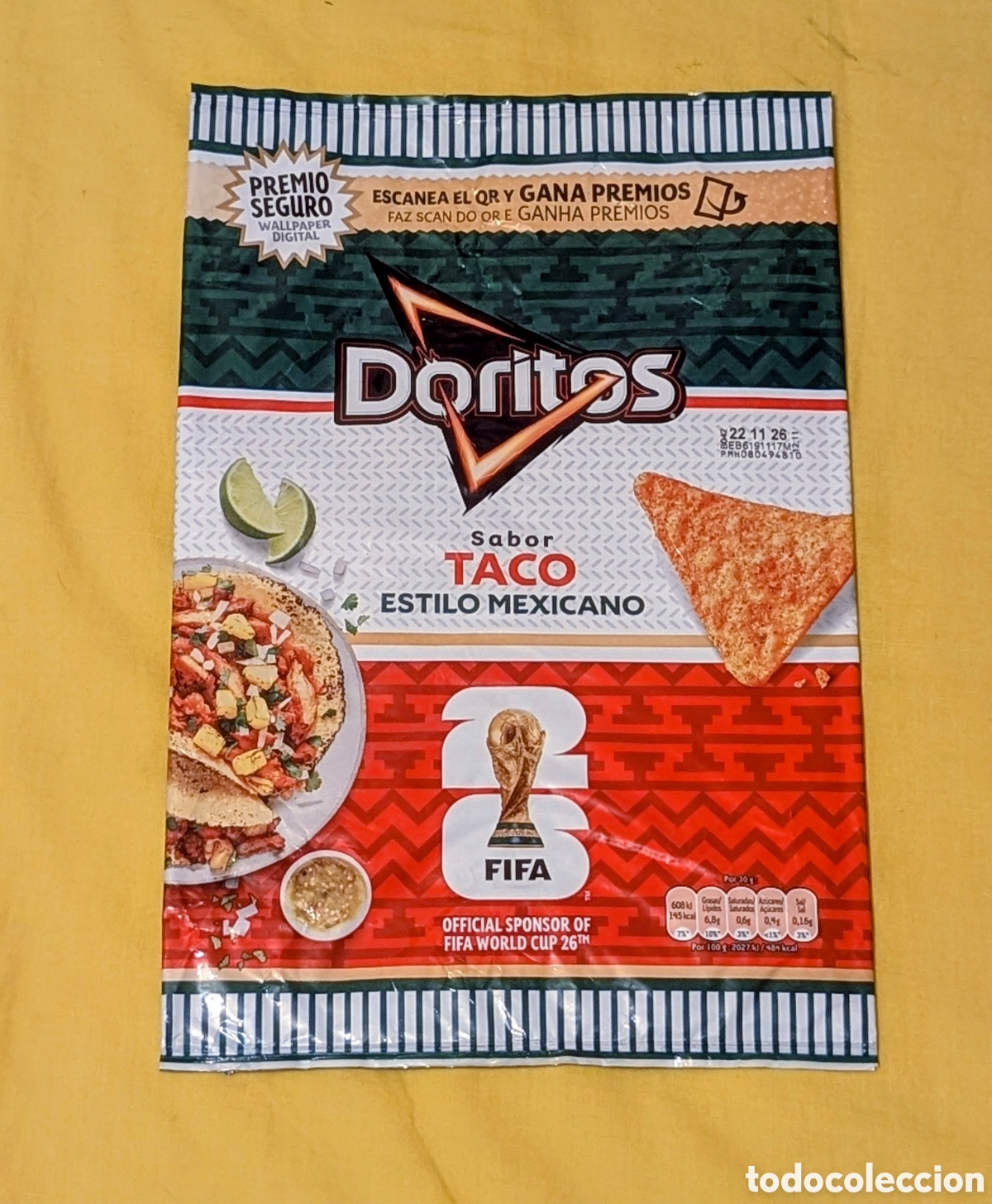 Coleccionismo deportivo: Bolsa patatas Doritos. FIFA WORLD CUP 2026. Taco estilo Mexicano