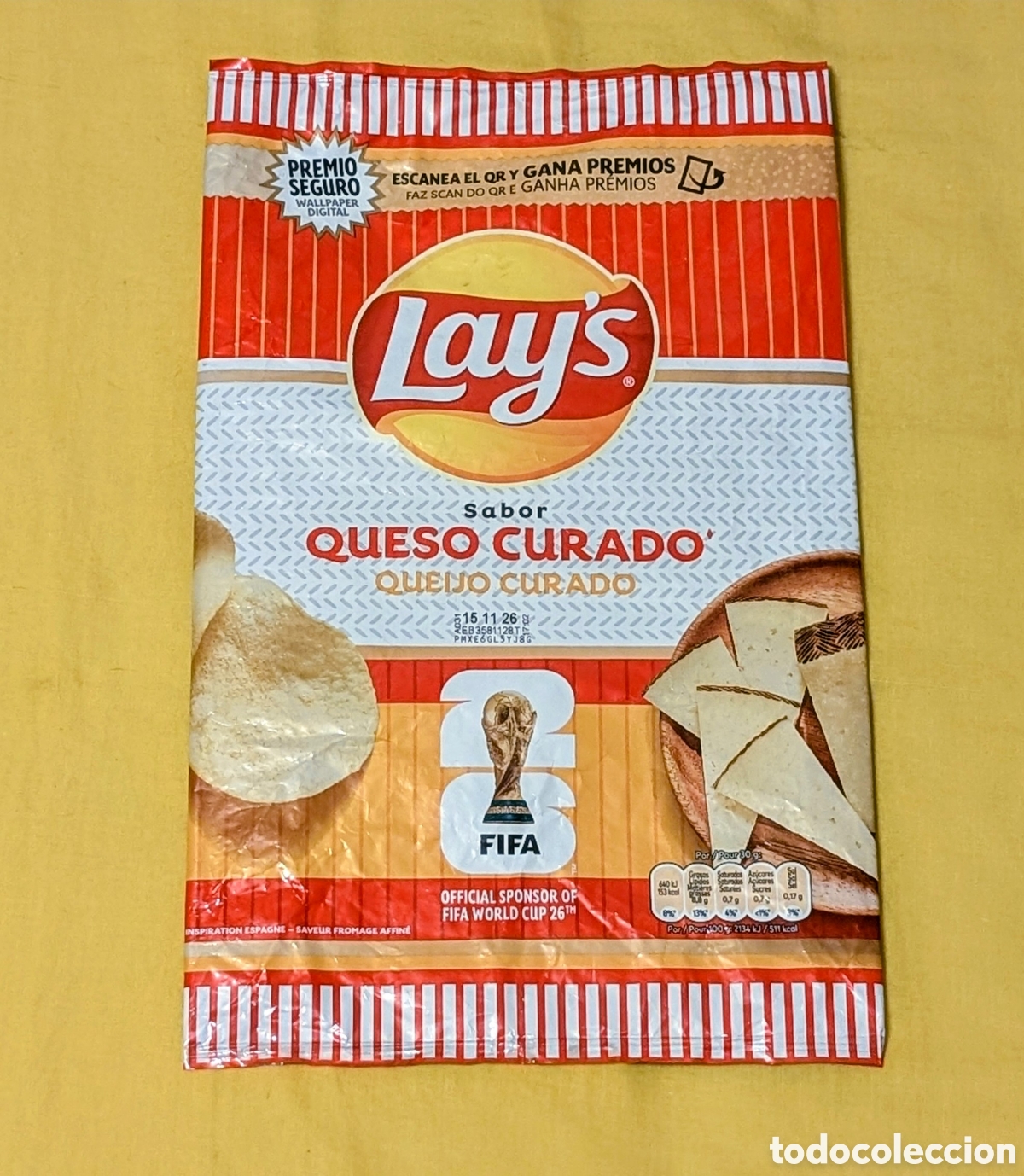 Coleccionismo deportivo: Bolsa patatas Lays. FIFA WORLD CUP 2026. Queso Curado
