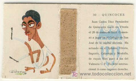 Coleccionismo deportivo: (3179-F)CAJA DE CERILLAS DE QUINCOCES DEL VALENCIA C.F. 1954-55