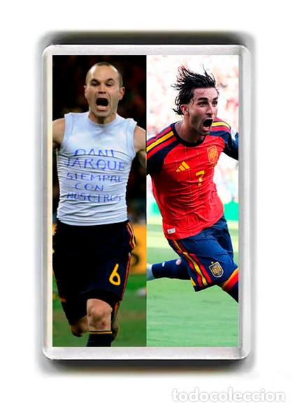 Coleccionismo deportivo: IMAN ACRILICO NEVERA - FUTBOL - MUNDIAL ANDRES INIESTA Y FERRAN TORRES