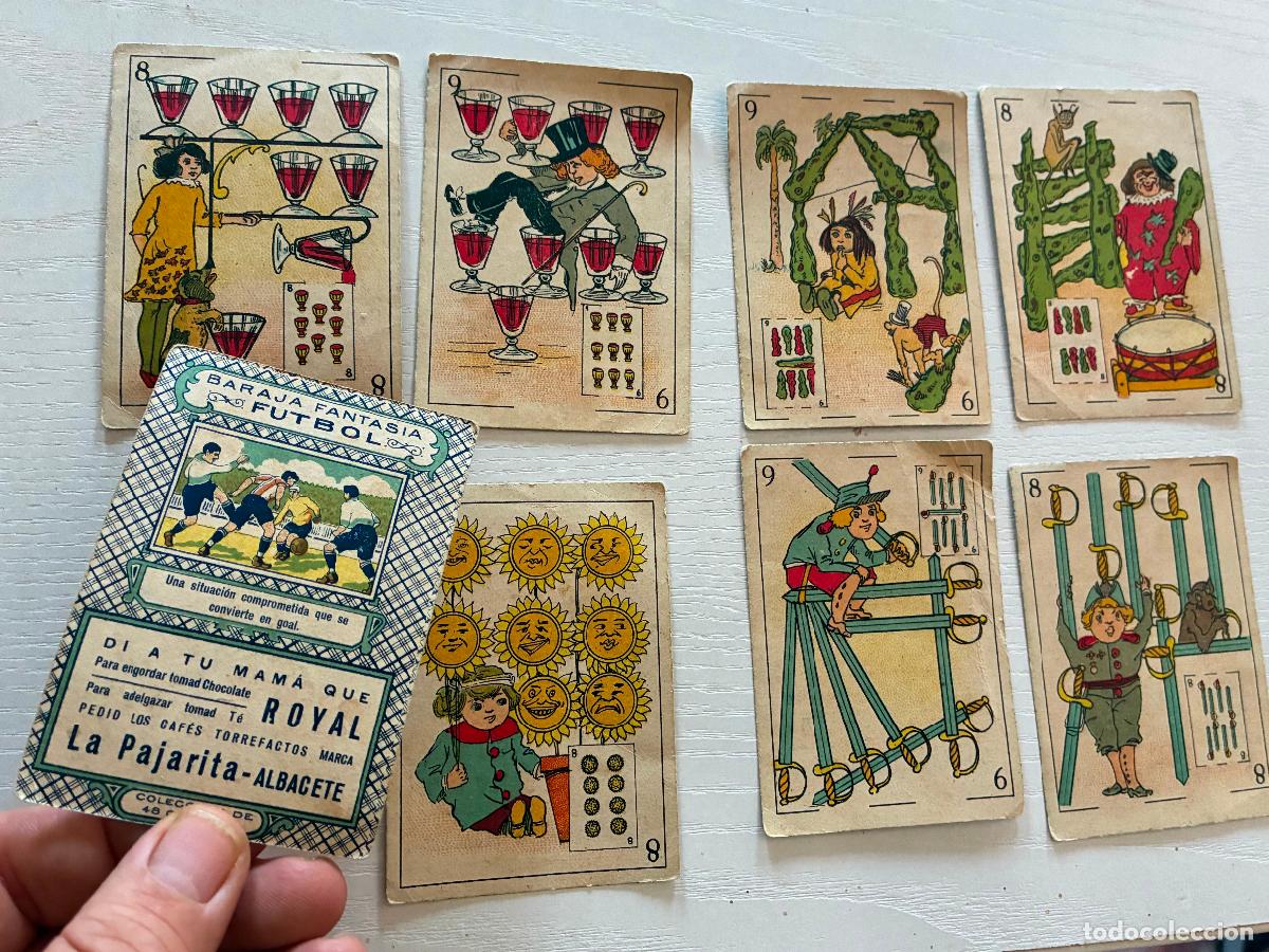 Coleccionismo deportivo: Baraja futbolista cartas cafes tostados La Pajarita Albacete chocolates Royal coleccion 48 cromos