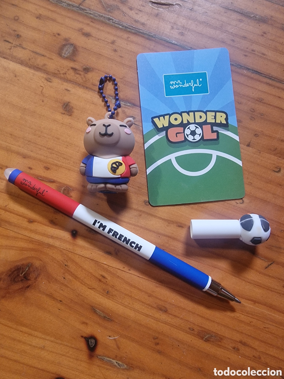 Coleccionismo deportivo: Excelente bol&iacute;grafo borrarle con mu&ntilde;eco wonderful, f&uacute;tbol wonder gol i'm french