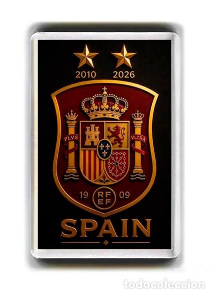Coleccionismo deportivo: IMAN ACRILICO NEVERA - FUTBOL - MUNDIAL 2026 ESCUDO ESPA&Ntilde;A 2 ESTRELLAS