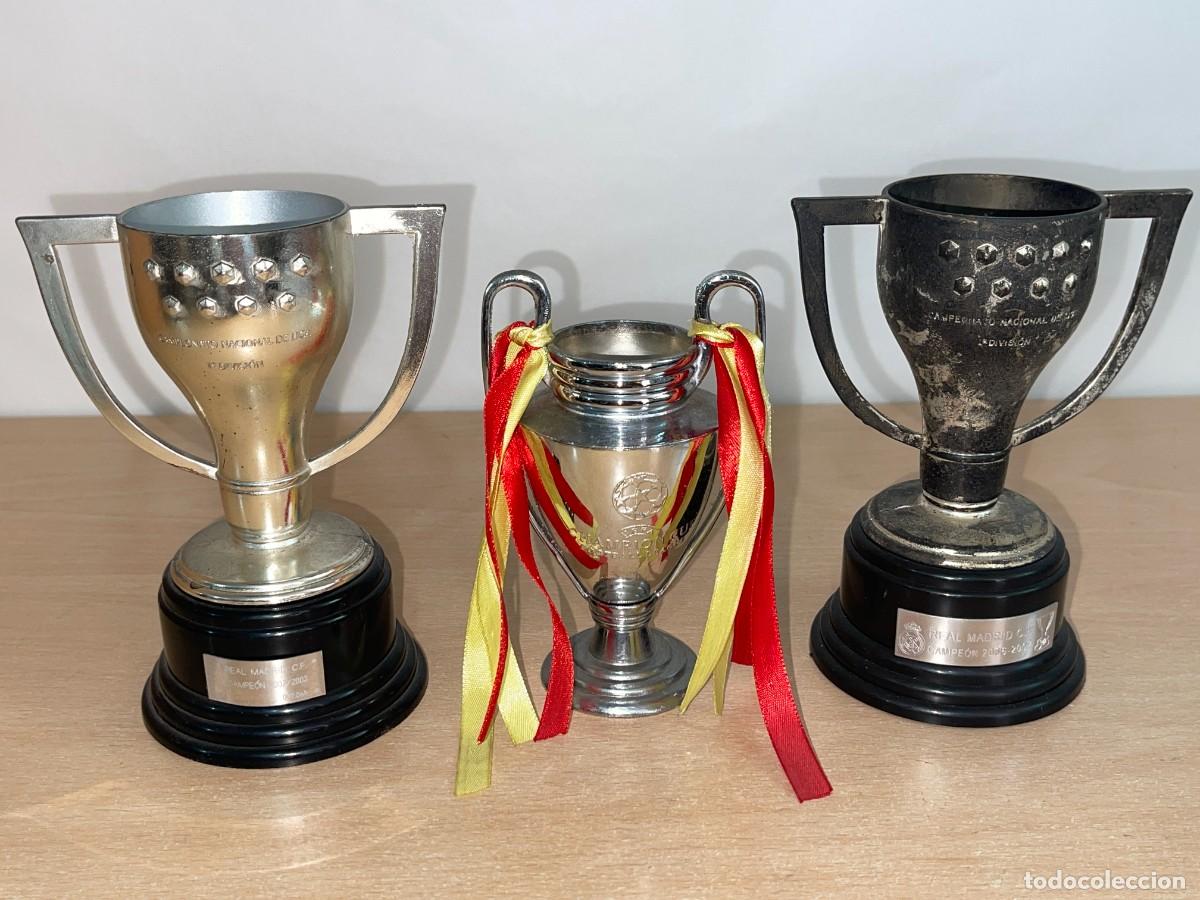 Coleccionismo deportivo: REAL MADRID Lote 3 Copas Campeonato Nacional Liga 2002-03 y 2006-07 + Champions League orejona RM