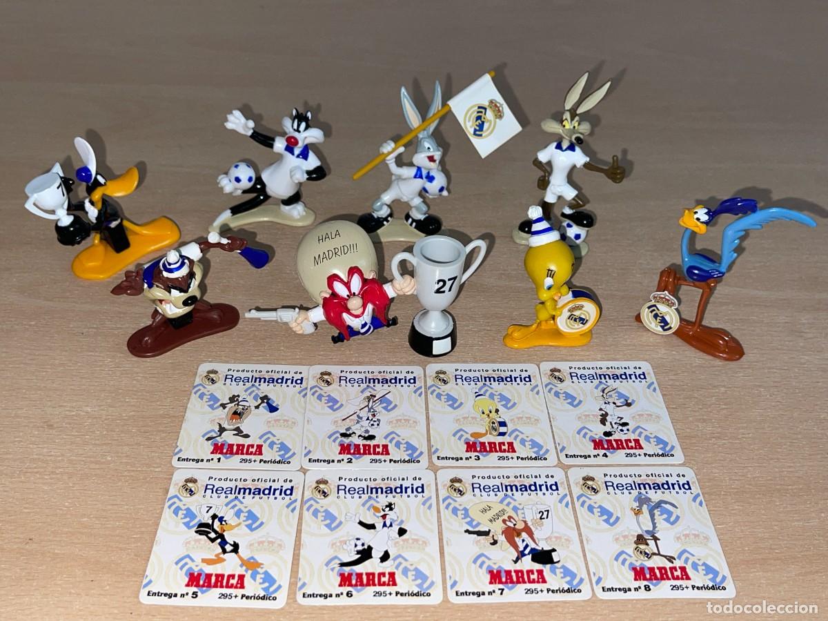 Coleccionismo deportivo: REAL MADRID Colecci&oacute;n Warner 8 Personajes Bugs Bunny Pato Lucas Piol&iacute;n '96 Producto Oficial RM Marca