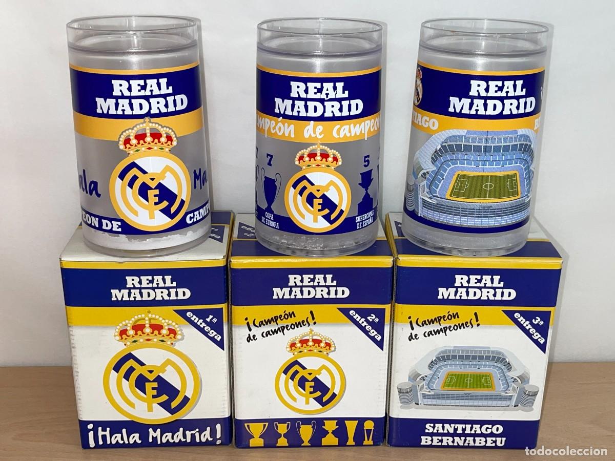 Collectionnisme sportif: REAL MADRID Producto Oficial 3 Jarras Hala Madrid Campe&oacute;n de Campeones y Estadio Santiago Bernab&eacute;u
