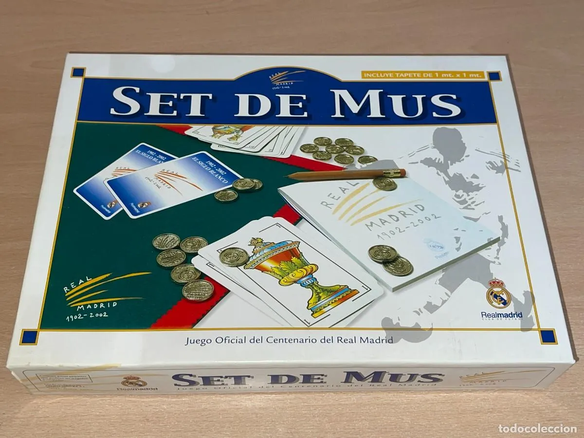REAL MADRID Set de Mus Juego Oficial del Centenario 1902-2002 Producto Oficial florentino bernabéu