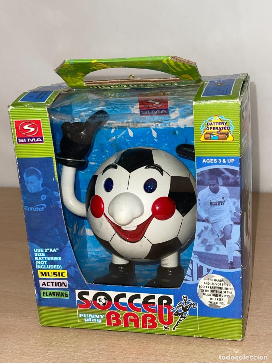 Coleccionismo deportivo: Bal&oacute;n de f&uacute;tbol musical SOCCER BABY Funny Play baila y se le iluminan los ojos juguete real madrid
