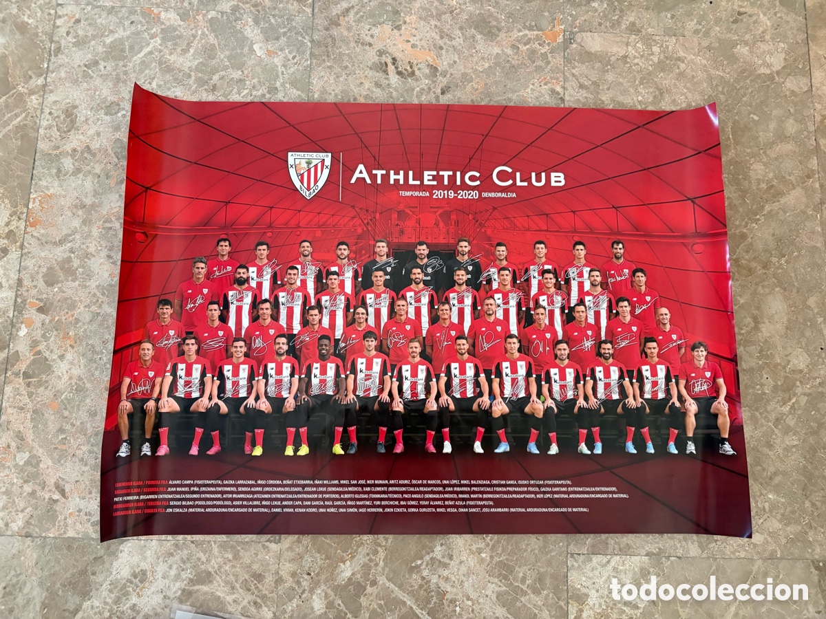 Coleccionismo deportivo: P&oacute;ster Athletic Club Bilbao 68X48 Temporada 19-20