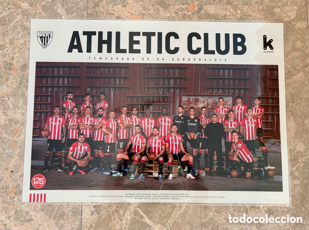 Coleccionismo deportivo: P&oacute;ster Athletic Club Bilbao 68X48 Temporada 23-24