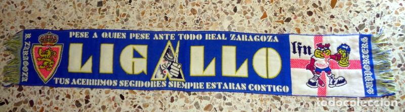 Coleccionismo deportivo: BUFANDA SCARF ANTIGUA F&Uacute;TBOL ULTRAS LIGALLO FONDO NORTE REAL ZARAGOZA. SUPPORTERS. NARANJA MECANICA