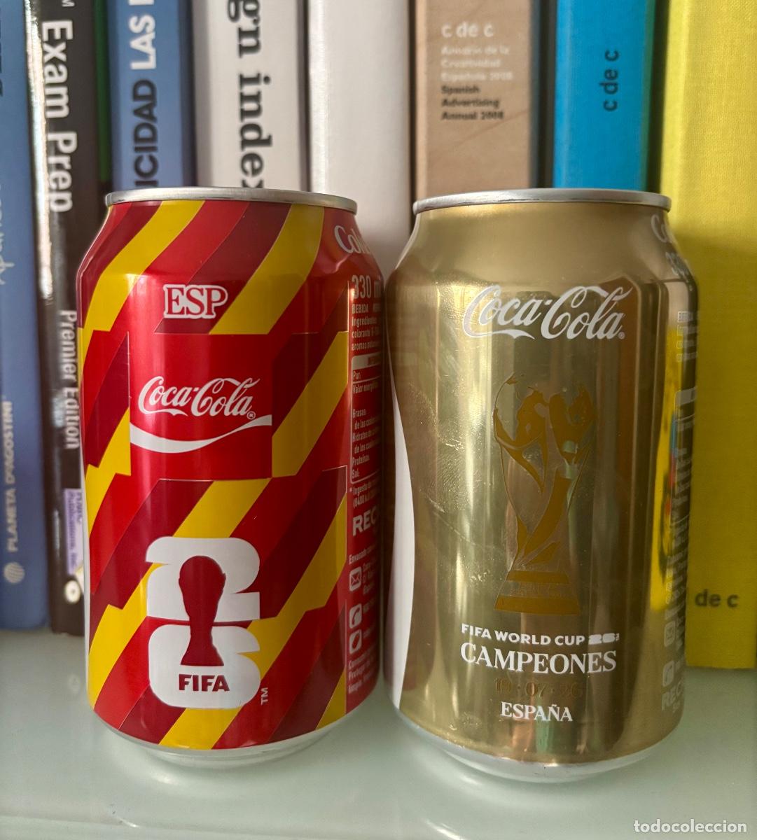 Coleccionismo deportivo: Pack x2 latas Cocacola Espa&ntilde;a ganadora Mundial FIFA 2026