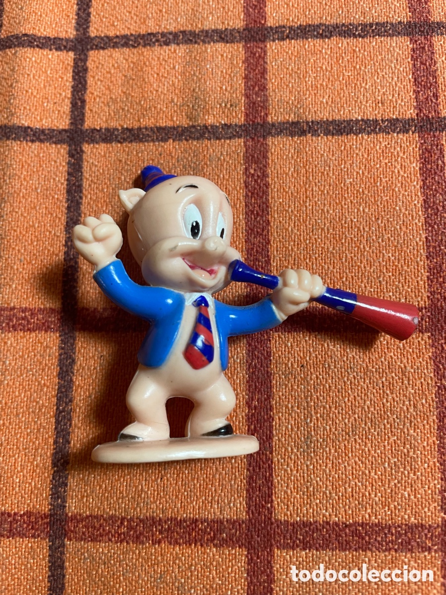Collezionismo sportivo: Figura PVC Porky Bar&ccedil;a con Trompeta y Barretina - Looney Tunes Star Toys 1996
