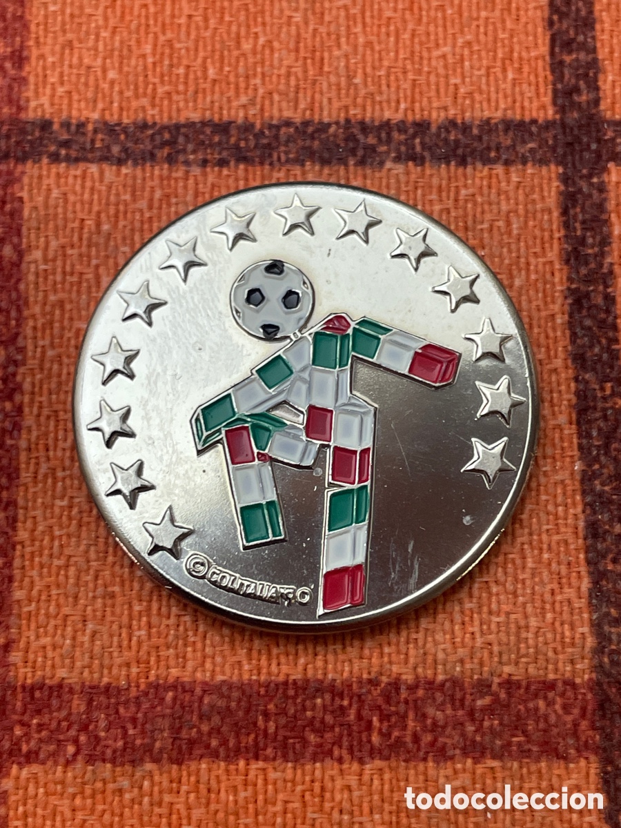 Coleccionismo deportivo: Medalla Moneda Conmemorativa Italia 90 - Mascota Ciao Esmaltada Colitalia