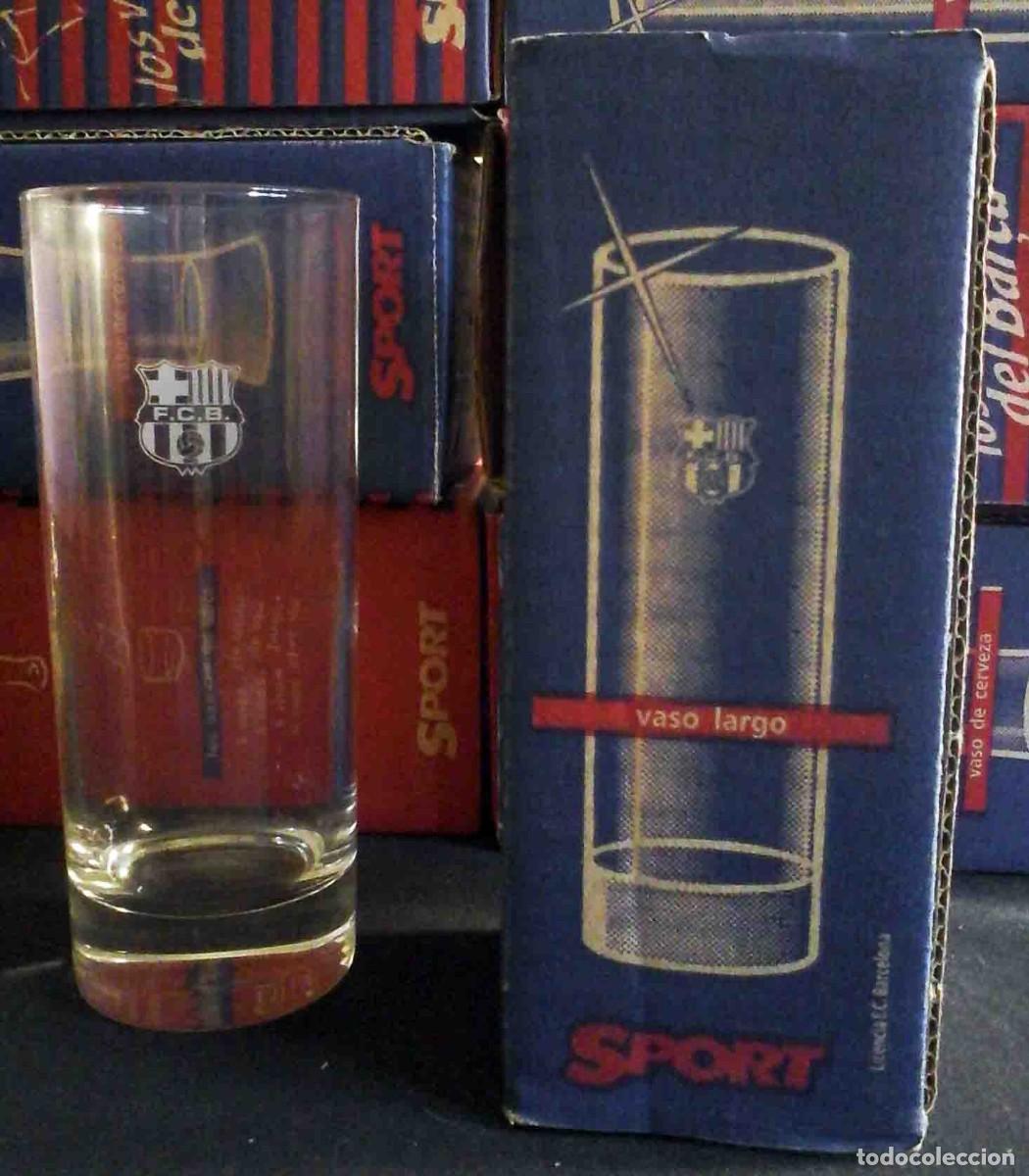 Sammelleidenschaft Sport: Vaso largo con escudo del F.C. Barcelona.
