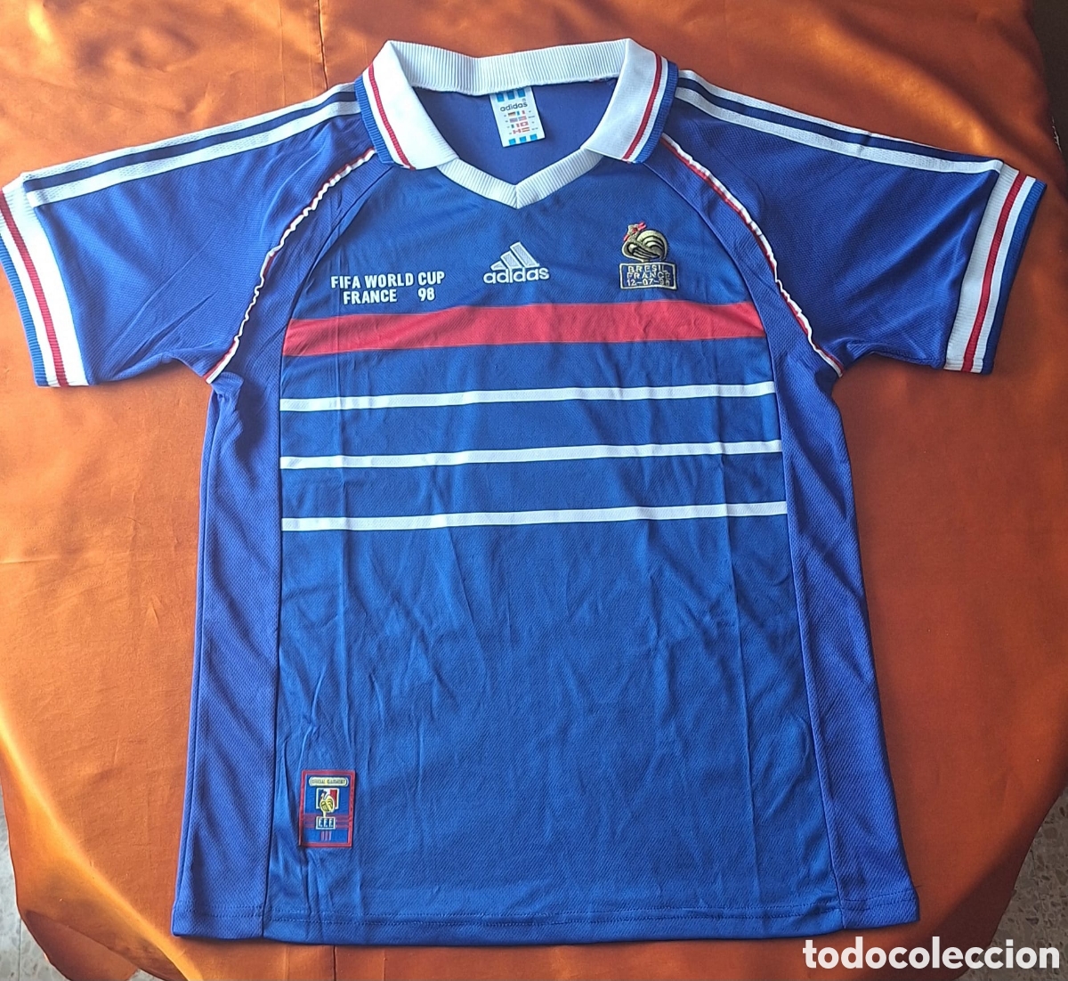 Collectionnisme sportif: Camiseta Selecci&oacute;n Francia - Francia 98 - Final contra Brasil - Firmada Patrick Vieira - Becket -
