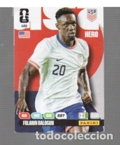 Coleccionismo deportivo: CROMO DE XL ADRENALYN FIFA N&ordm; 489 FIFA WORLD CUP 2026 USA HERO FILARIN BALOGUN