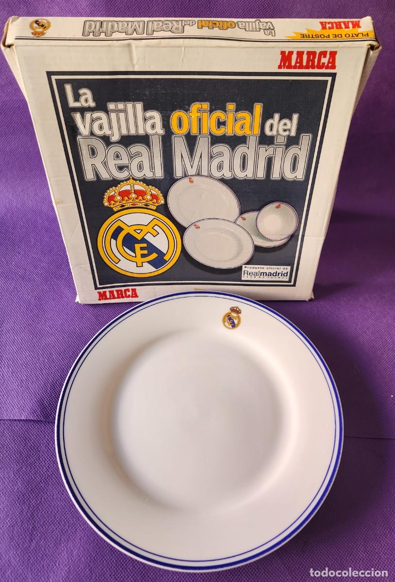 Sports collectibles: REAL MADRID - Plato de POSTRE - LA VAJILLA OFICIAL diario MARCA - EN CAJA / SIN USO - Futbol LA LIGA