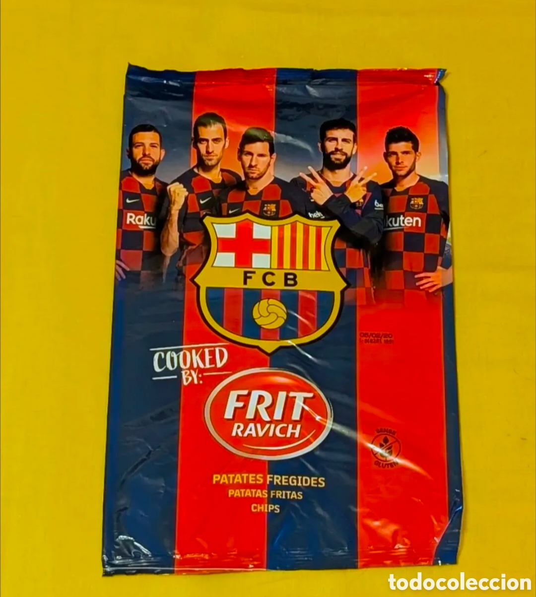 Coleccionismo deportivo: Envoltorio Bolsa Patatas Bar&ccedil;a. Futbol Club Barcelona. Messi, Piqu&eacute;,Sergio Roberto,Busquets,Pedri.