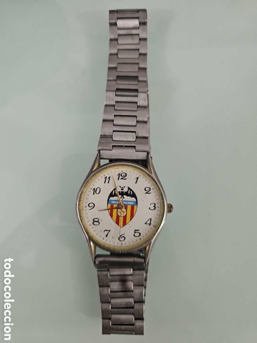 Sammelleidenschaft Sport: Reloj de Pulsera Vintage Valencia C.F. - Escudo Cl&aacute;sico con Murci&eacute;lago - Coleccionismo Deportivo