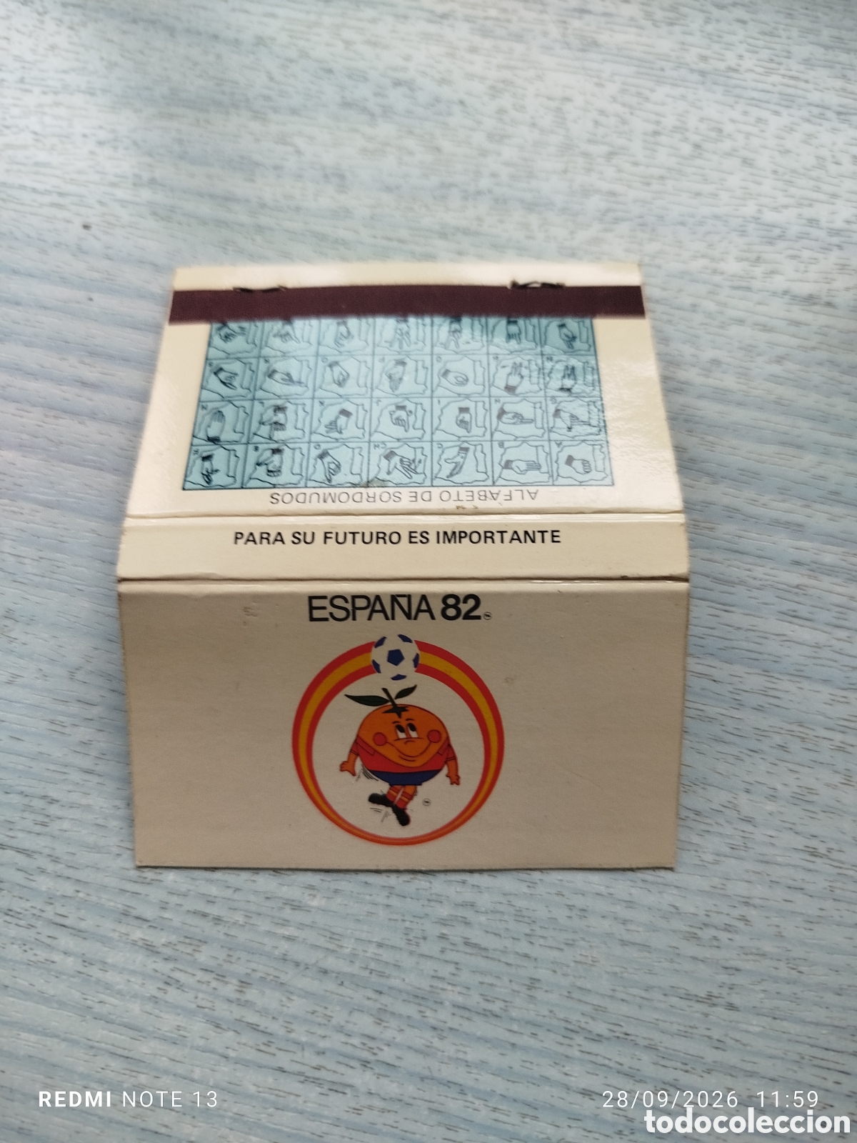 Coleccionismo deportivo: Caja cerillas naranjito espa&ntilde;a82