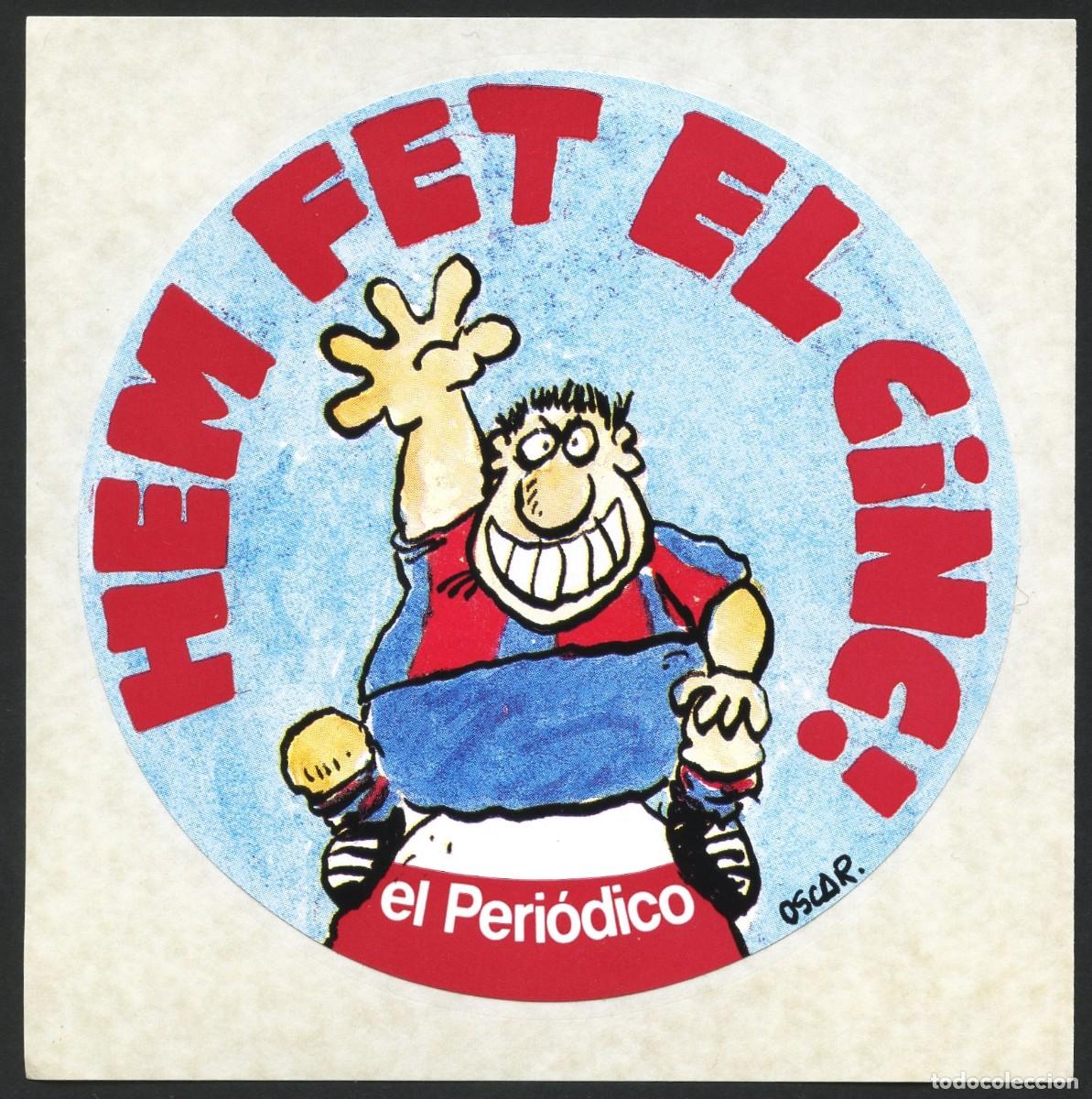 Coleccionismo deportivo: F&Uacute;TBOL, PEGATINA, F&Uacute;TBOL CLUB BARCELONA, HEM FET EL CIMC