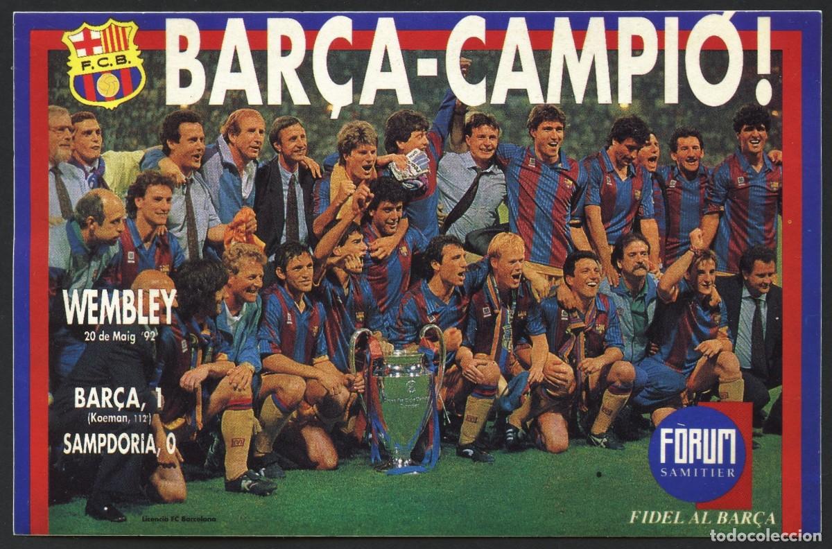 Coleccionismo deportivo: F&Uacute;TBOL, PEGATINA, F&Uacute;TBOL CLUB BARCELONA, BAR&Ccedil;A CAMPI&Oacute; WEMBLEY, 1992