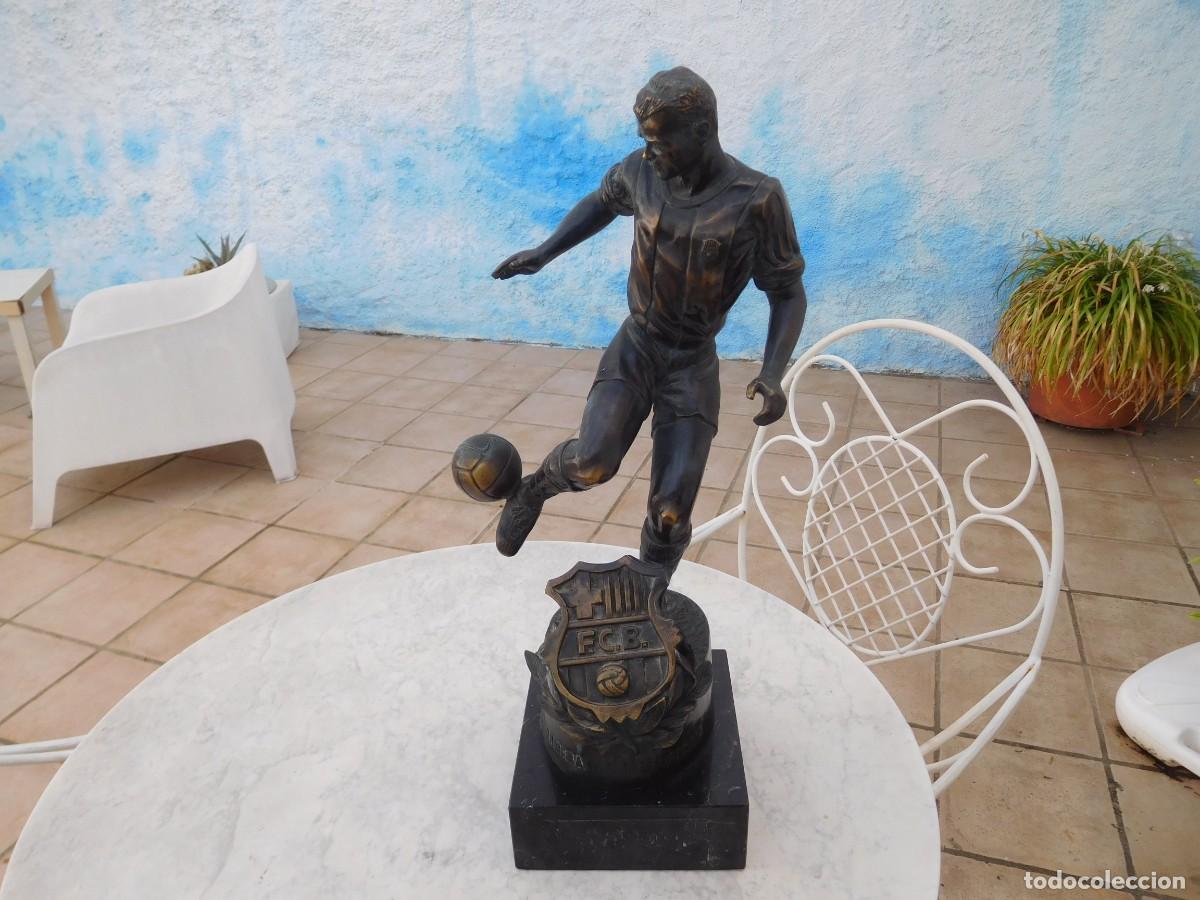 Coleccionismo deportivo: Figura de bronce de Ladislao Kubala firmada por Segrelles F.C. Barcelona Bar&ccedil;a