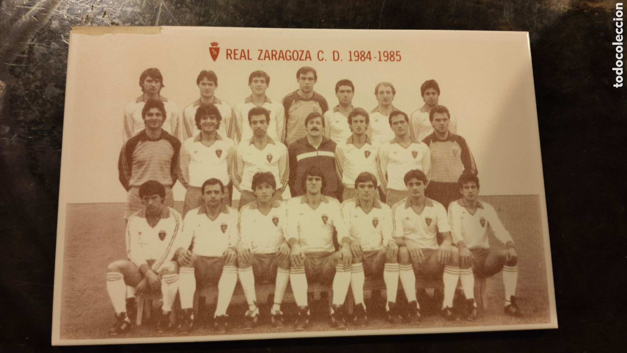 Coleccionismo deportivo: Antigua baldosa equipo futbol real Zaragoza 1984 porcelanosa