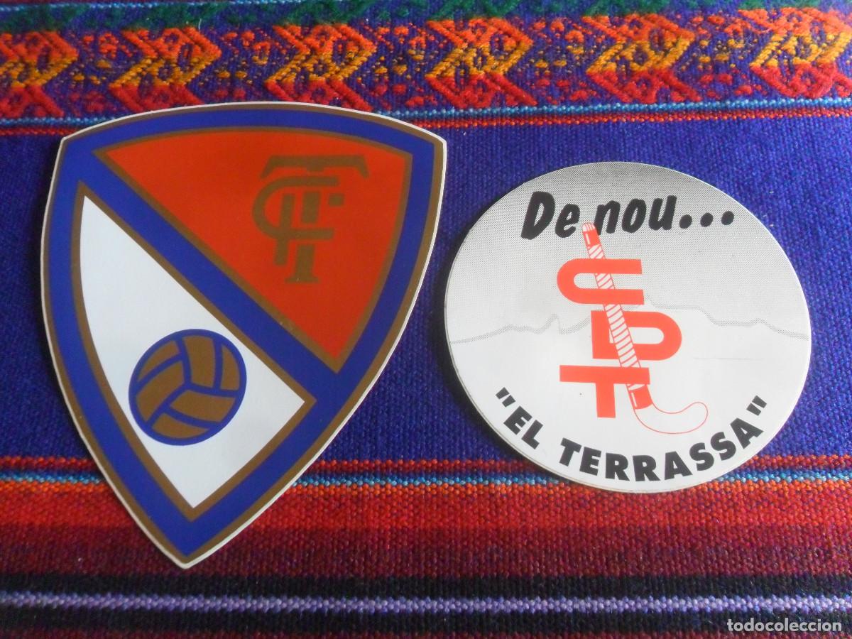 Coleccionismo deportivo: PEGATINA ADHESIVO SIN PEGAR TERRASSA FC Y CD TERRASSA HOCKEY CLUB. RARAS. A&Ntilde;OS 90.