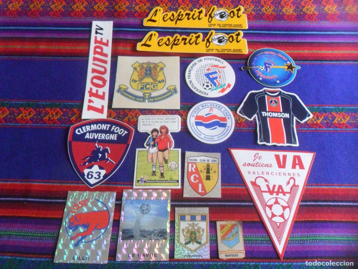 Coleccionismo deportivo: 10 PEGATINA CLUB F&Uacute;TBOL FRANCIA PSG LENS LILLE CLERMONT LE HAVRE GUEUGNON MARTIGUES VALENCIENNES....