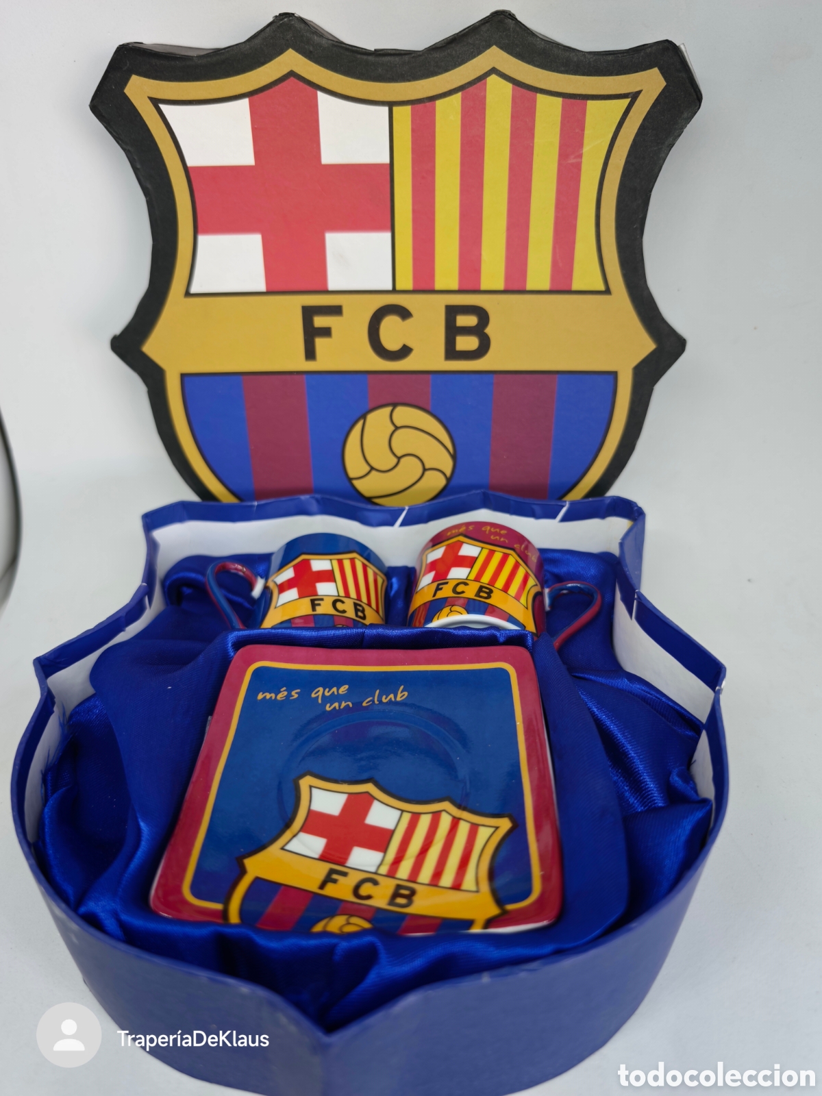 Coleccionismo deportivo: Juego de tazas de caf&eacute; del FC Barcelona con estuche - car131