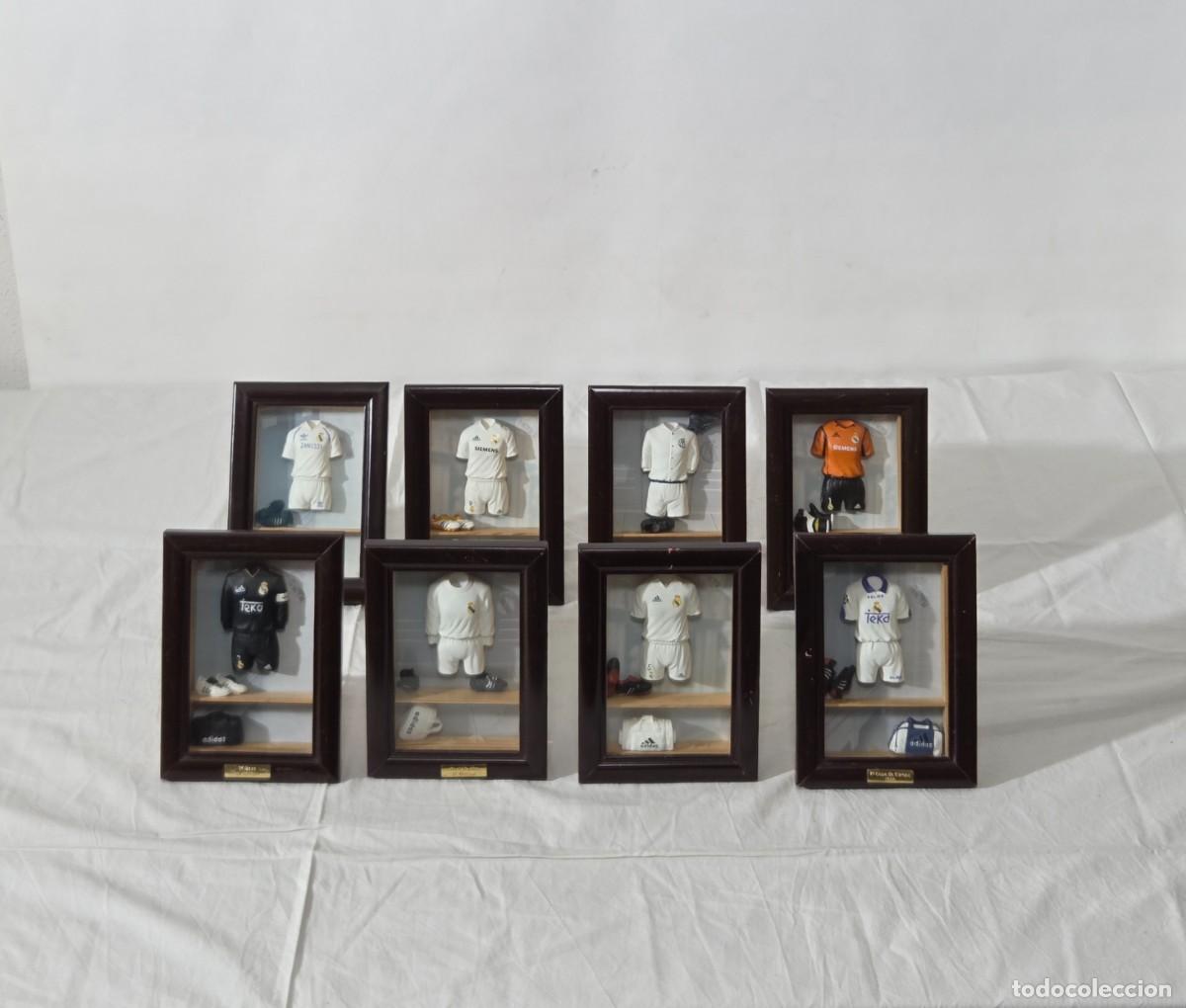 Coleccionismo deportivo: Colecci&oacute;n de 8 cuadros dioramas conmemorativos del Real Madrid