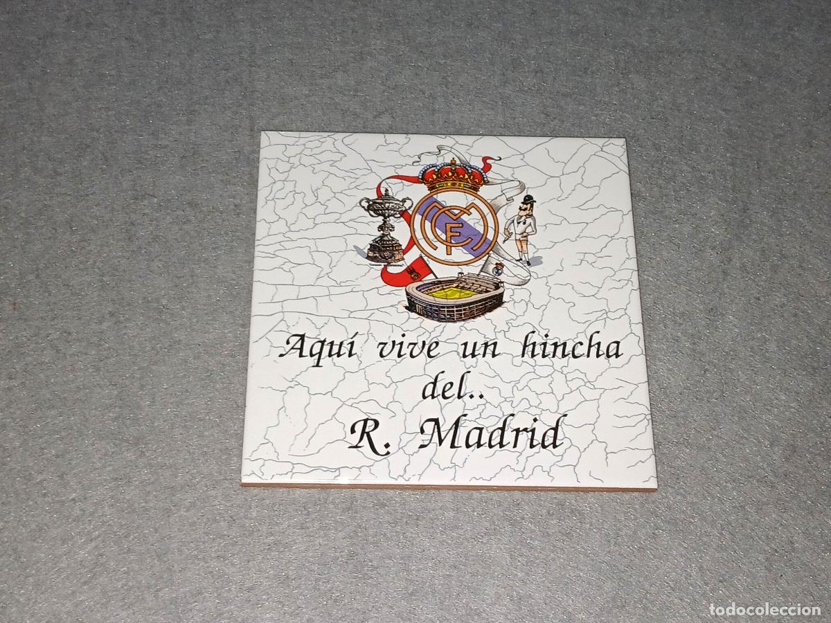 Sammelleidenschaft Sport: Azulejo hincha Real Madrid, 15x15 cm, a&ntilde;os 90