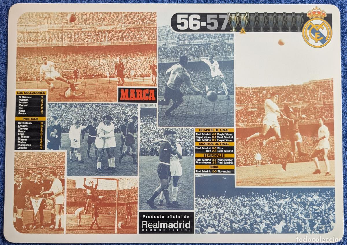 Coleccionismo deportivo: Mantel individual oficial del Real Madrid - 2&ordf; COPA de Europa 1956-57 - Marca (2002) &iexcl;Impecable!