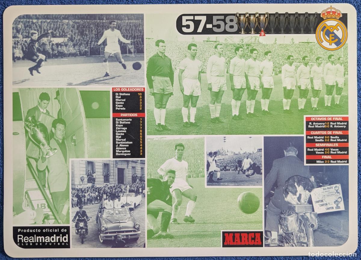 Coleccionismo deportivo: Mantel individual oficial del Real Madrid - 3&ordf; COPA de Europa 1957-58 - Marca (2002) &iexcl;Impecable!