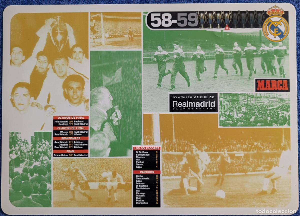 Coleccionismo deportivo: Mantel individual oficial del Real Madrid - 4&ordf; COPA de Europa 1958-59 - Marca (2002) &iexcl;Impecable!