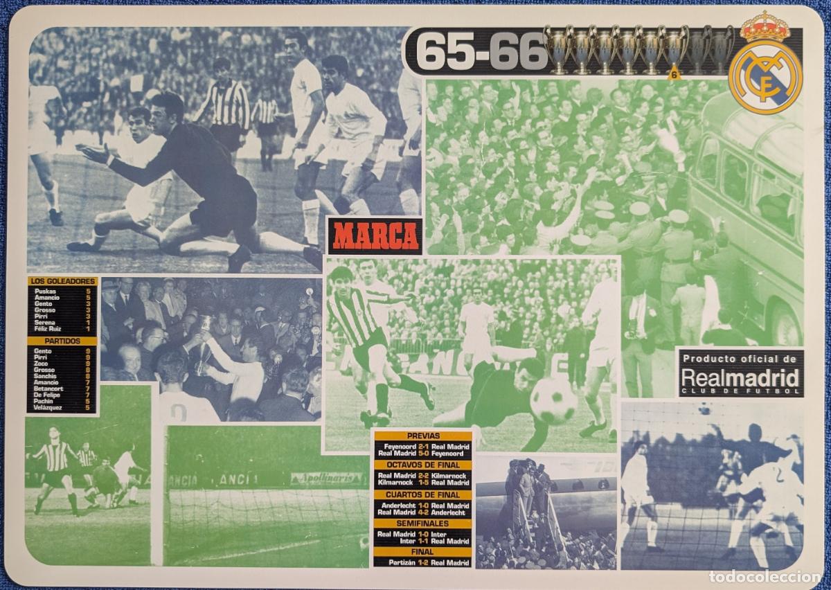 Coleccionismo deportivo: Mantel individual oficial del Real Madrid - 6&ordf; COPA de Europa 1965-66 - Marca (2002) &iexcl;Impecable!